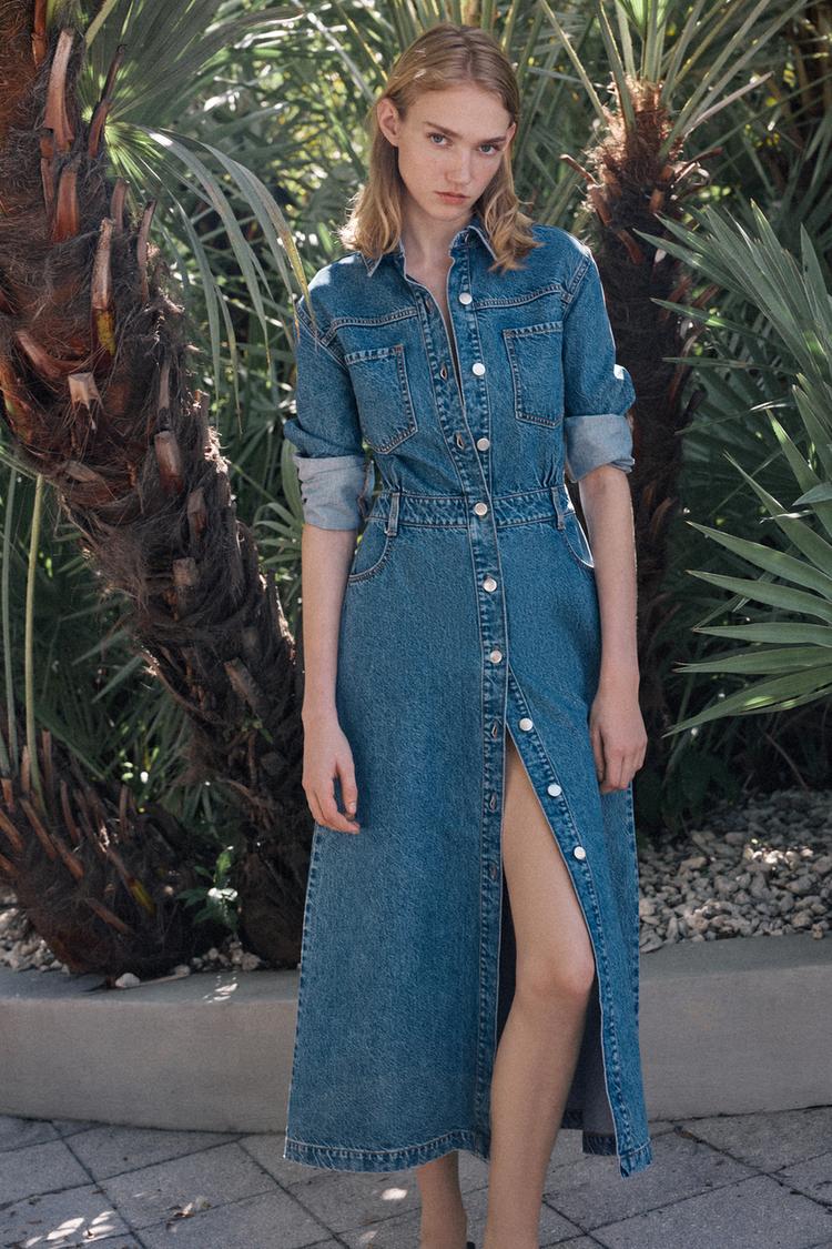 Z1975 MIDI DENIM DRESS - CITRIC 