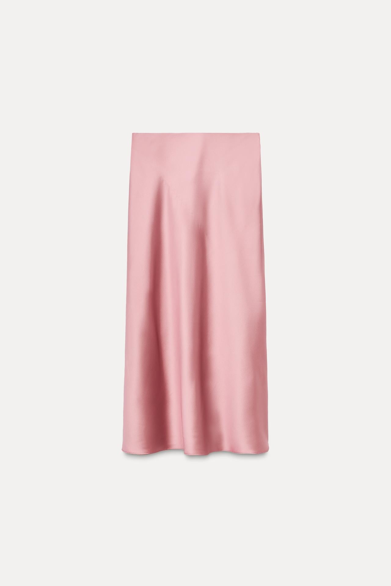 SATIN MIDI SKIRT - CITRIC 