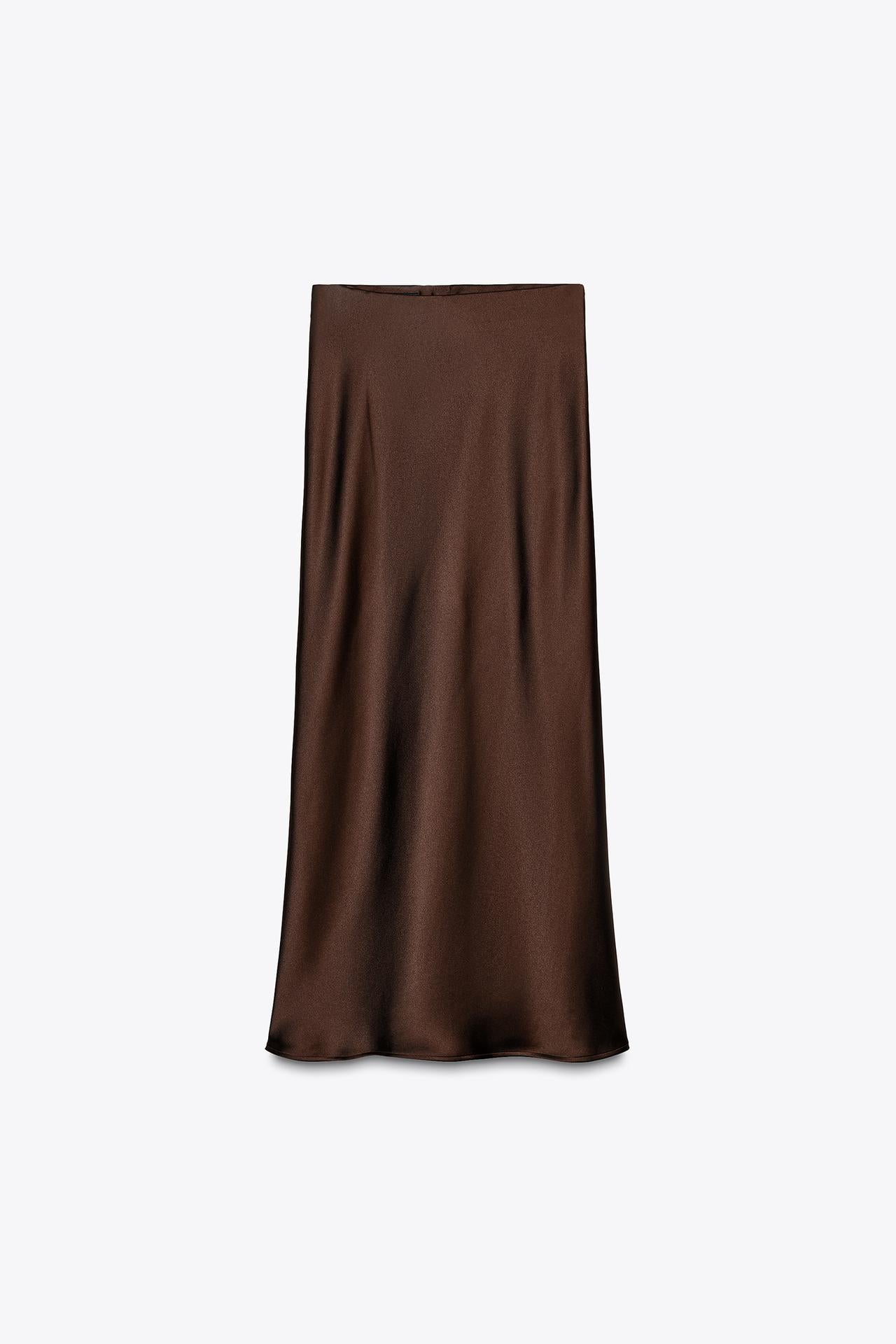 SATIN MIDI SKIRT - CITRIC 