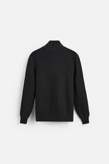 ZIP HIGH NECK SWEATER - CITRIC 