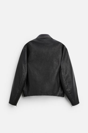 FADED LEATHER EFFECT JACKET - CITRIC 