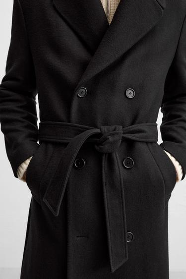 DOUBLE-BREASTED COAT WITH BELT - CITRIC 