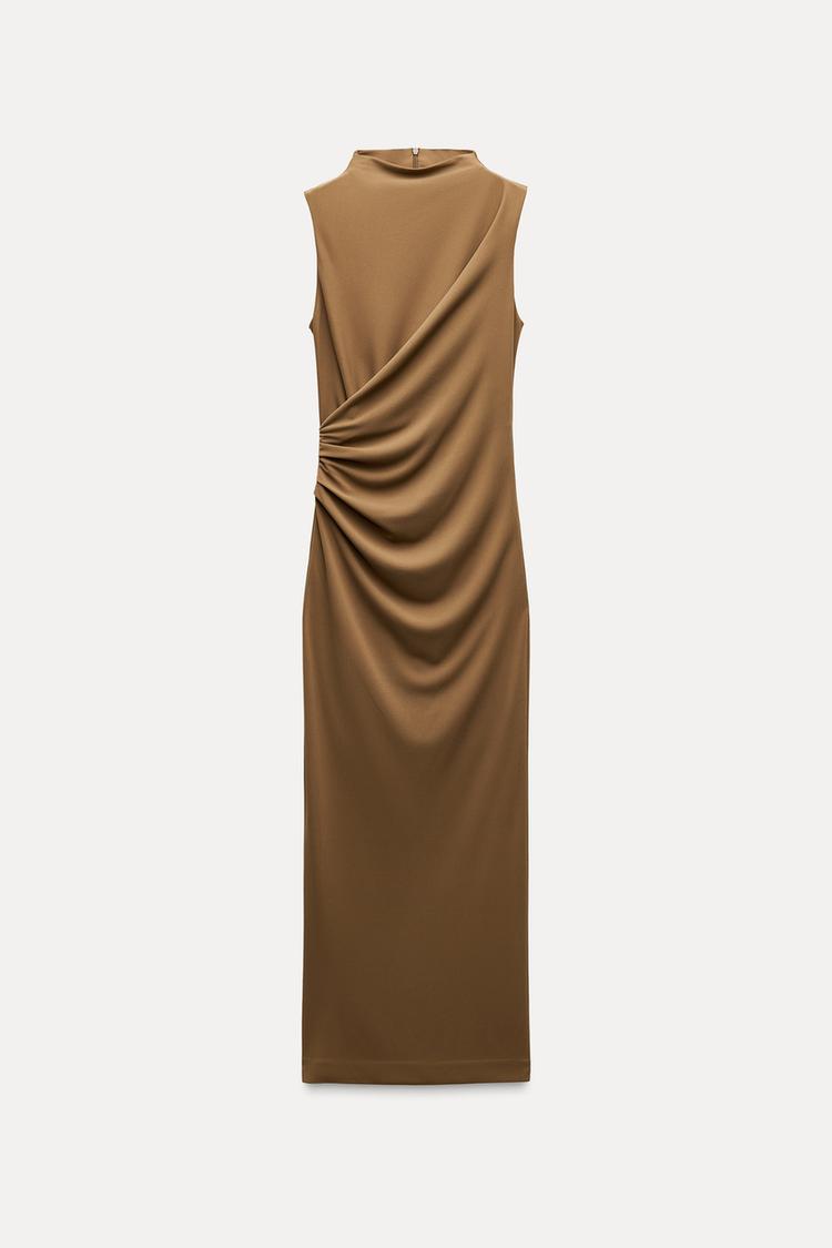 DRAPED MIDI DRESS - CITRIC 