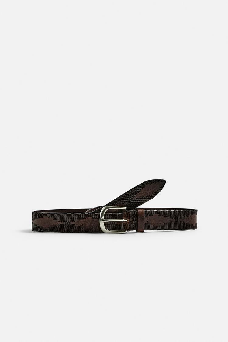 EMBOSSED LEATHER BELT - CITRIC 