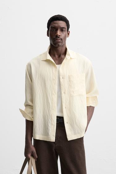 STRIPED TEXTURED SHIRT - CITRIC 