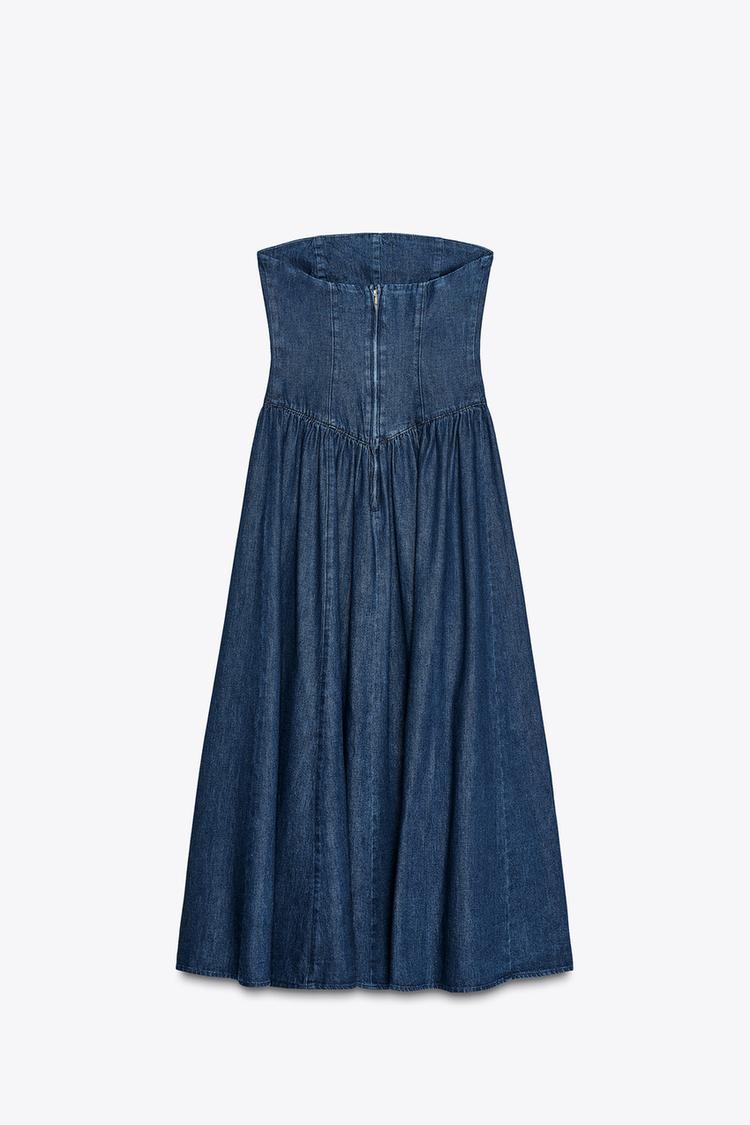 DENIM TRF MIDI DRESS - CITRIC 