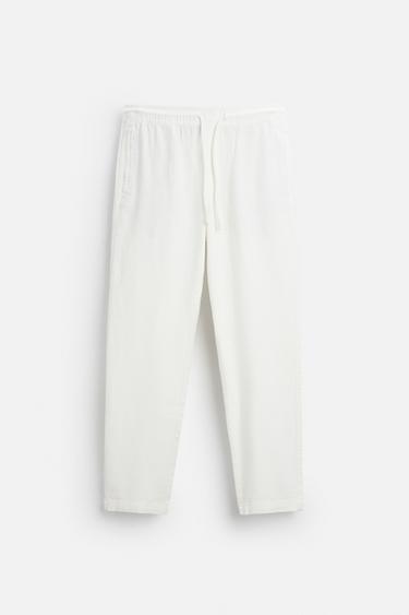 RELAXED FIT TEXTURED TROUSERS - CITRIC 