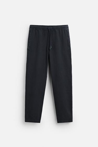 RELAXED FIT TEXTURED TROUSERS - CITRIC 