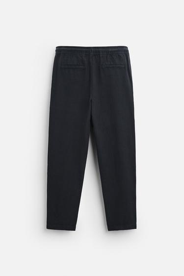 RELAXED FIT TEXTURED TROUSERS - CITRIC 