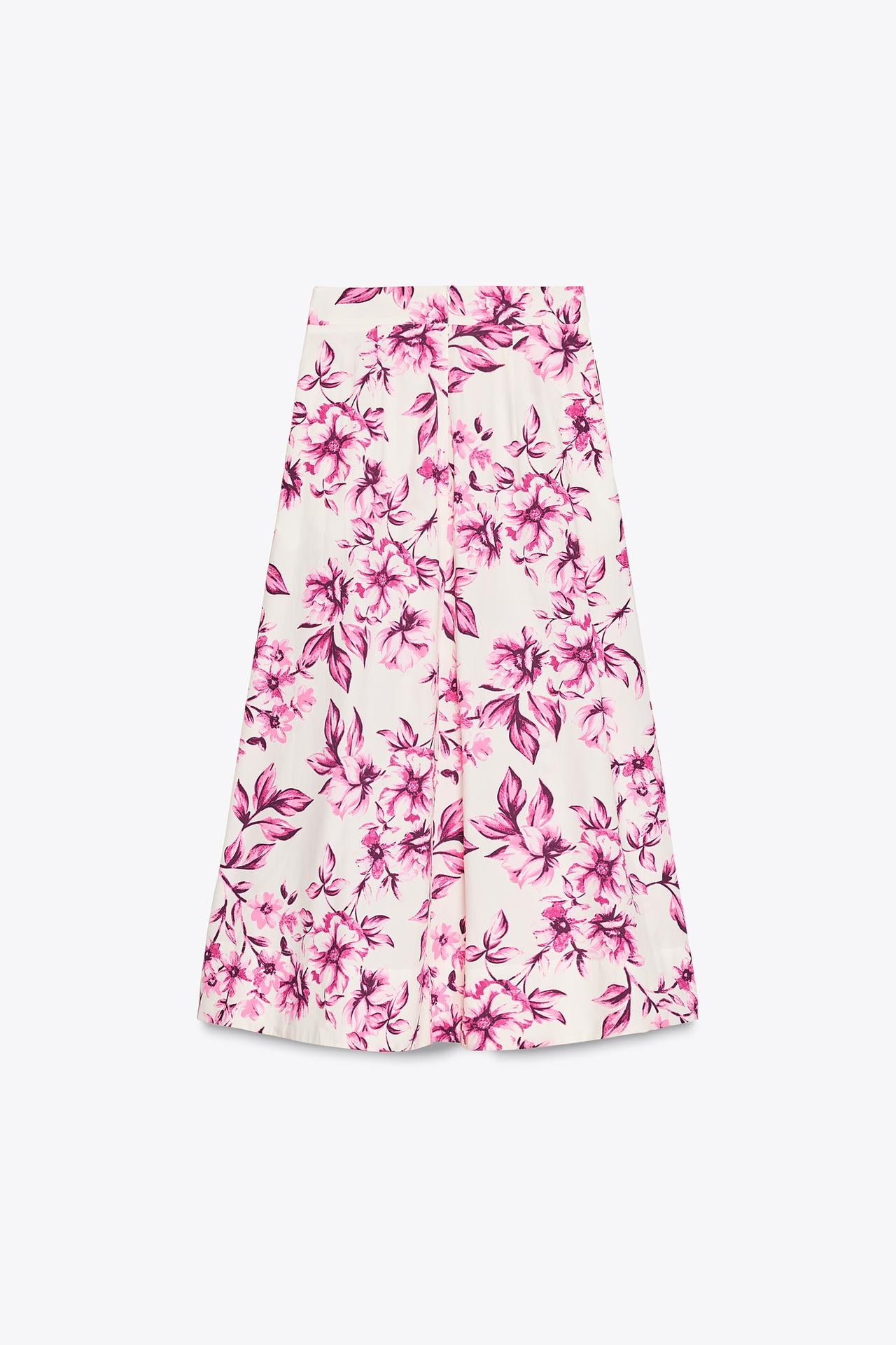 PRINTED POPLIN LAYERED SKIRT - CITRIC 