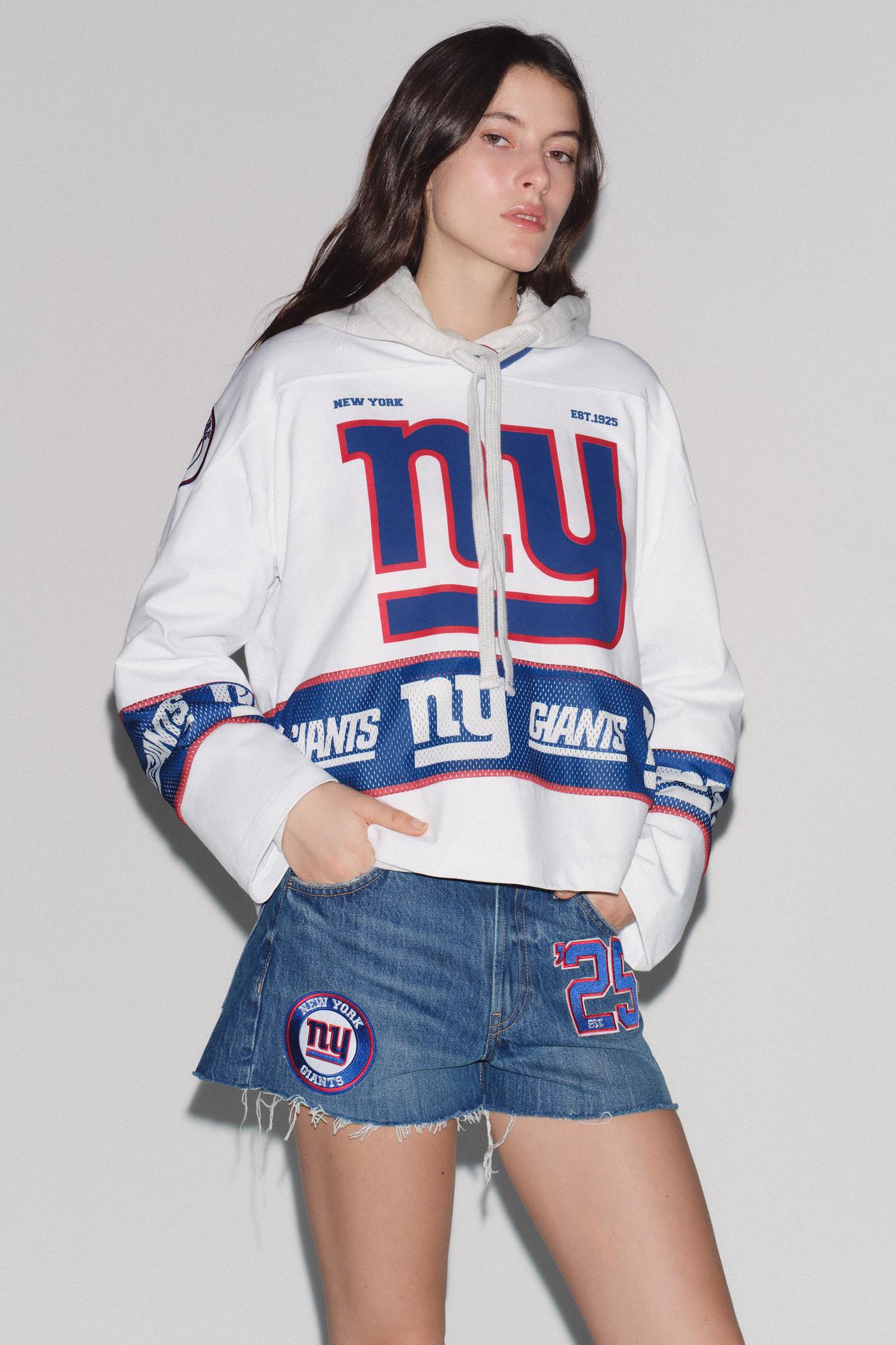 HIGH-WAIST NFL GIANTS DENIM SHORTS - CITRIC 