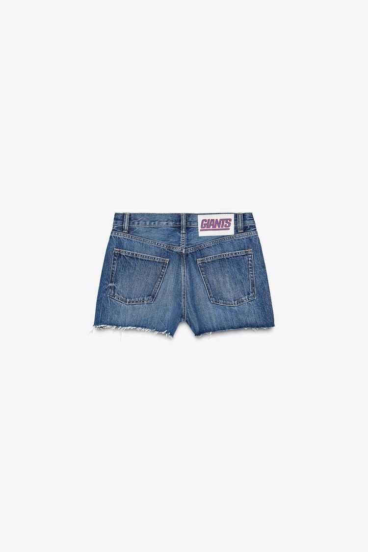 HIGH-WAIST NFL GIANTS DENIM SHORTS - CITRIC 