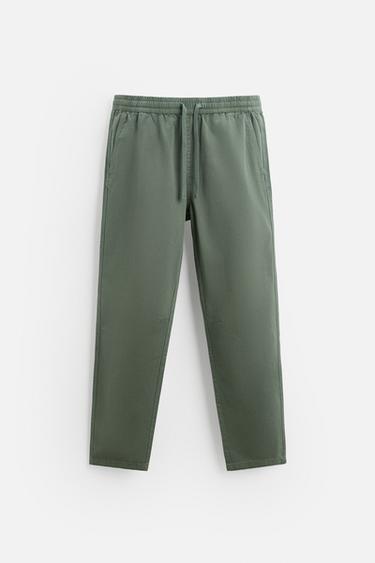 WASHED JOGGER WAIST TROUSERS - CITRIC 