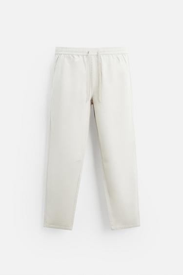 WASHED JOGGER WAIST TROUSERS - CITRIC 