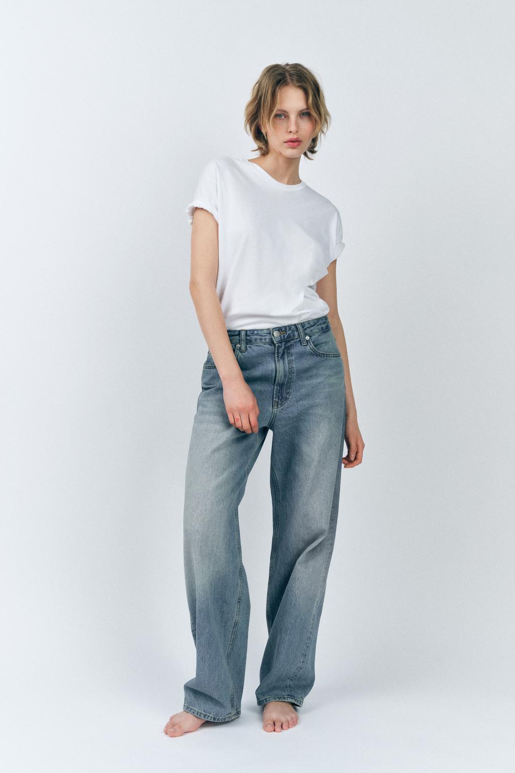 ZW COLLECTION BAGGY MID-WAIST JEANS - CITRIC 