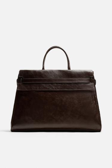 LEATHER SHOPPER BAG - CITRIC 