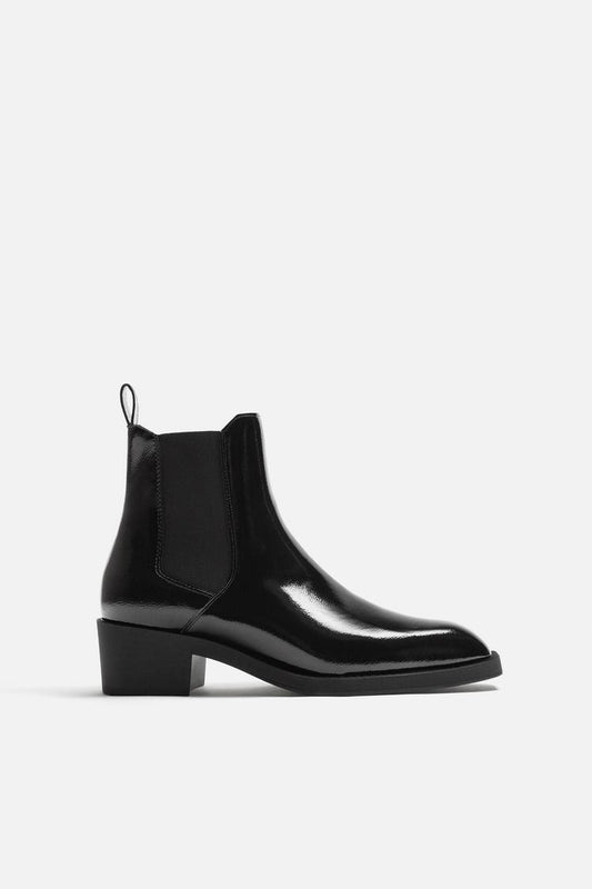 SHINY HEELED ANKLE BOOTS - CITRIC 